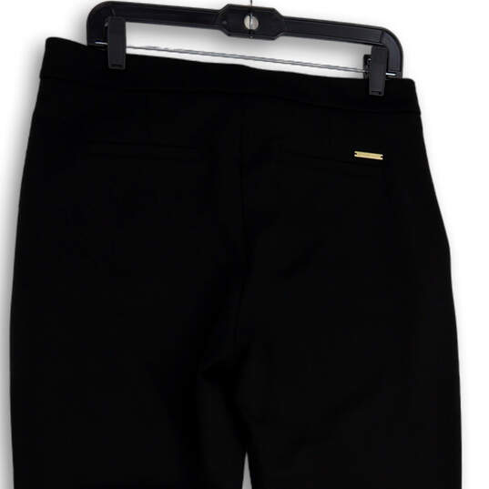 Womens Black Slash Pockets Straight Leg Flat Front Dress Pants Size 10 image number 4