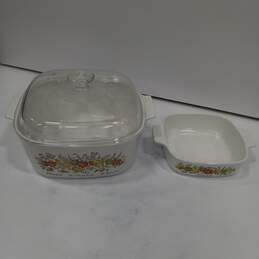 2pc Set of Corning Ware Spice of Life Casserole Dishes w/Lid