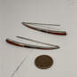 Designer Silpada 925 Sterling Silver Wooden Coral Threader Drop Earrings image number 3