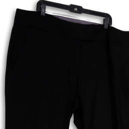 NWT Womens Black Flat Front High Rise Relaxed Fit Trouser Pants Size 22R