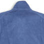 Womens Blue Fleece Mock Neck Sleeveless Full-Zip Vest Size Medium image number 4