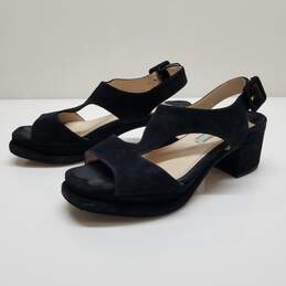 Prada Black Suede Open Toe Block Heeled Sandals Wm Size 35.5 AUTHENTICATED alternative image