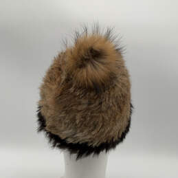 Vintage Womens Brown Rabbit Fur Stretch Winter Beanie Hat One Size alternative image