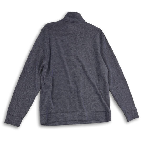Mens Blue Long Sleeve Mock Neck Quarter Zip Pullover Sweater Size L Reg image number 3