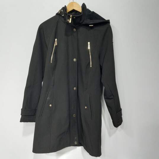 Michael Kors Hooded Full Zip & Snap Button Parka Trench Style Coat Size Large image number 1