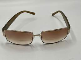 Womens Gold Lens Full Rim Brown Frame UV Protection Square Sunglasses