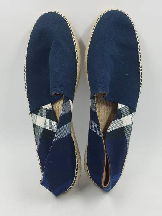 Authentic Burberry Navy Check Espadrilles M 13 image number 6