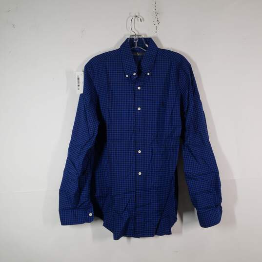 Mens Gingham Regular Fit Long Sleeve Collared Button-Up Shirt Size Medium image number 1