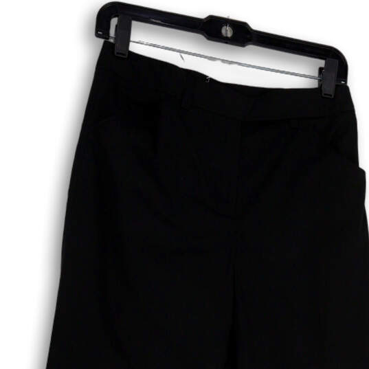 Womens Black Flat Front Straight Leg Pockets Regular Fit Dress Pants Size 4 image number 3