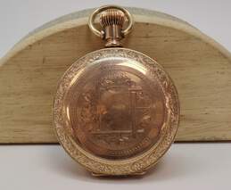 Antique 1890's Gold Filled Hampden 7 Jewels Etched Hunting Case Pocket Watch 127.6g