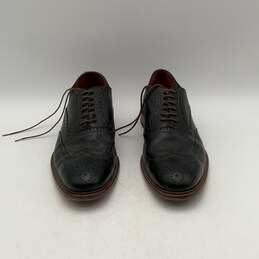 Mercanti Fiorentini Mens Black Leather Lace Up Wingtip Oxford Dress Shoes Sz 10