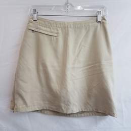 Patagonia women's khaki skort with side zip vents size 4