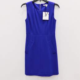 DVF Diane Von Furstenberg Purple Rayon Stretch Blend Mini Sheath Dress Size 0 NWT with COA