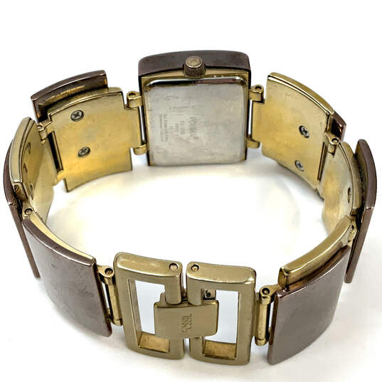 Designer Fossil F2 ES-1858 Gold-Tone Ion Plated Analog Bracelet Wristwatch image number 3