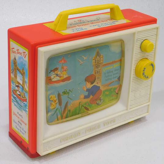 VNTG Fisher-Price Giant Screen Music Box TV and Cash Register Plastic Toys (2) image number 3