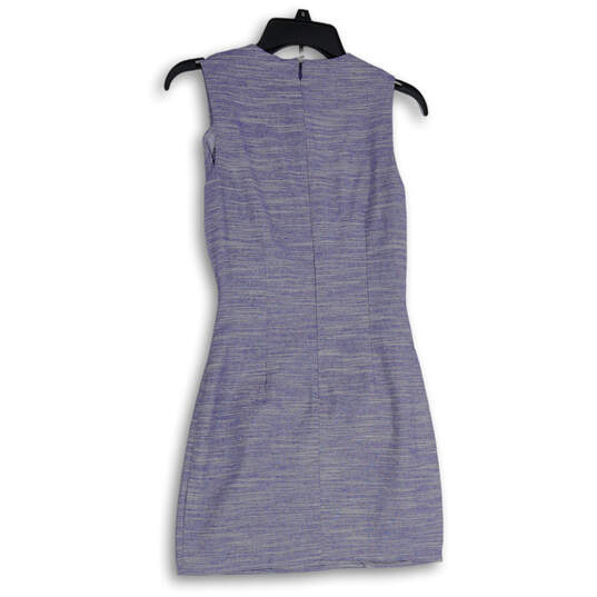NWT Womens Blue Space Dye Sleeveless Back Zip Mini Dress Size Small image number 2