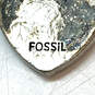 Designer Fossil Silver-Tone Double Strand Chain Hammered Pendant Necklace image number 4