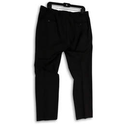 Mens Black Flat Front Mid Rise Straight Leg Dress Pants Size 36 x 30 alternative image