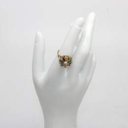 Vintage 14K Yellow Gold Multi-Stone Accent Thai Princess Ring Size 6.25 - 5.4g