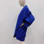 Gianni Versace Blue Wool Pleated Cloak Wrap Top image number 6