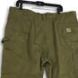 Mens Green Flat Front Slash Pocket Straight Leg Carpenter Pants Size 42/32 image number 4