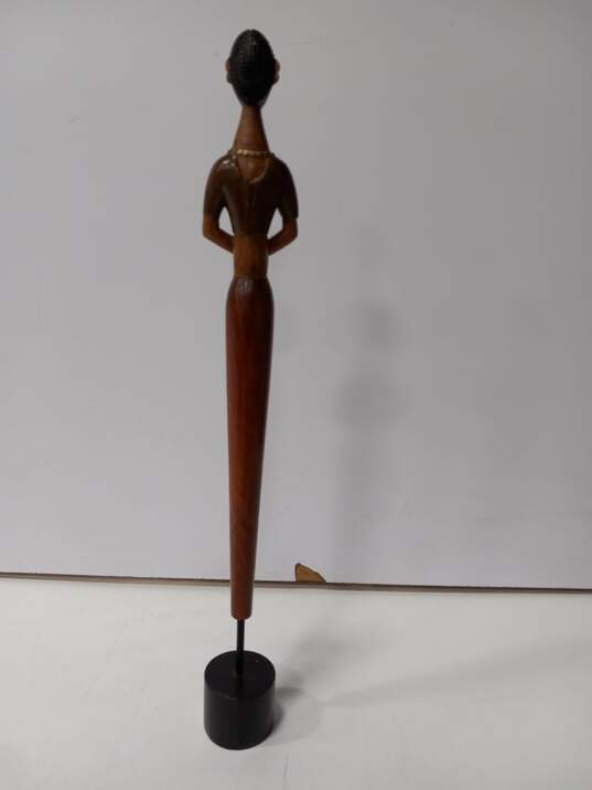 Modern African Wooden Tall Skinny Sculpture image number 2