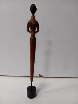 Modern African Wooden Tall Skinny Sculpture alternative image
