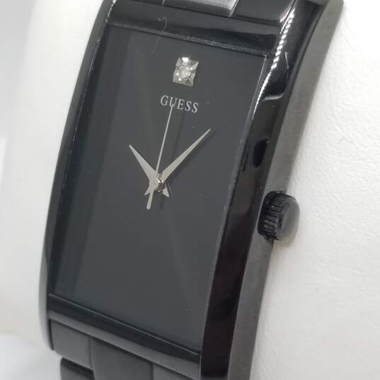 Guess Diamond Accent Black Case Men's Stainless Steel Watch image number 3