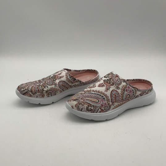 Womens Cloud 2 Mile Pink White Paisley Round Toe Slip-On Mule Shoes Size 9 image number 3