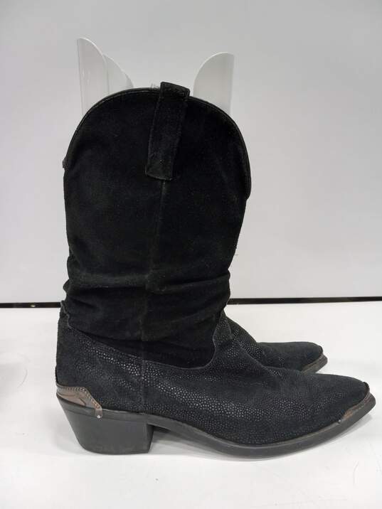 Men's DINGO Black Suede Western Cowboy Boots Size 12 D image number 1