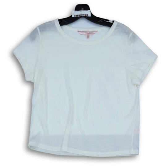 Womens White Short Sleeve Round Neck Comfort Pullover T-Shirt Size Medium image number 1