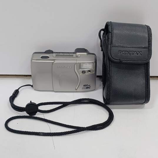 Pentax IQ Zoom 90MC Quartz Date Camera in Black Leather Case image number 1
