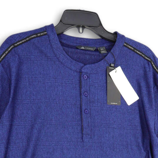 NWT Mens Blue Plaid Adicross Long Sleeve Henley Neck T-Shirt Size 2XL image number 3
