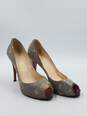 Authentic Christian Louboutin Cream Karung Pumps W 8.5 image number 3