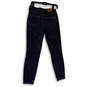 Womens Blue Denim Dark Wash Pockets Stretch Skinny Leg Jeans Size 27 image number 2