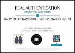 Bally Men's Navy Blue Leather Loafers Size 13 w/COA alternative image