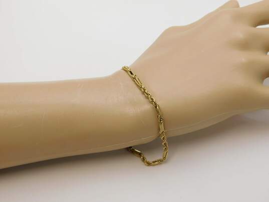 14K Yellow Gold Fancy Mixed Chain Bracelet 2.6g image number 2