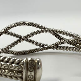 Designer Brighton Silver-Tone Engraved Rope Classic Cuff Bracelet alternative image