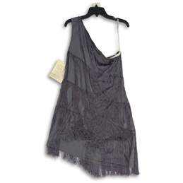 NWT Womens Ash Fringe One Shoulder Short A-Line Dress Size 18 alternative image