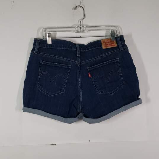 Womens Mid-Length 5 Pocket Design Denim Cuffed Mom Shorts Size 31 image number 2