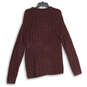 Womens Maroon Knit Long Sleeve Crew Neck Pullover Sweater Size M image number 2