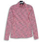 Womens Pink Long Sleeve 1/2 Zip Mock Neck Thumbhole Activewear Top Size S image number 1
