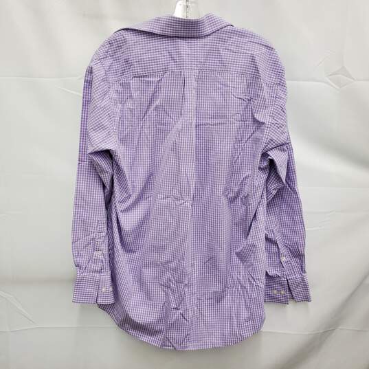 Michael Kors MN's Regular Fit Purple Plaid 100% Cotton Long Sleeve Shirt Size 16 -34/35 image number 2