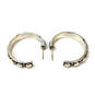 Designer Brighton Silver-Tone Fashionable Round Shape Studded Hoop Earrings image number 3