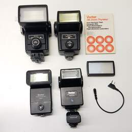 Lot of 4 Assorted Vivitar Camera Flashes