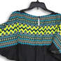 NWT Womens Multicolor Chevron Tie Waist Round Neck Shift Dress Size Small image number 4