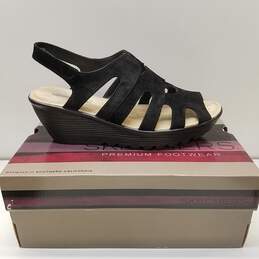 Skechers Women’s Parallel Stylin Wedge Heel Slingback Sandals Black Size 9