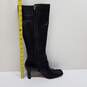 Anne Klein Black Leather Knee High High Heel Boots image number 3