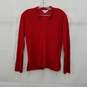Misook Red V-Neck Sweater Petite Size Medium image number 1