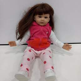 Reborn 24" Baby/Toddler Girl Doll with Brown Hair & Eyes